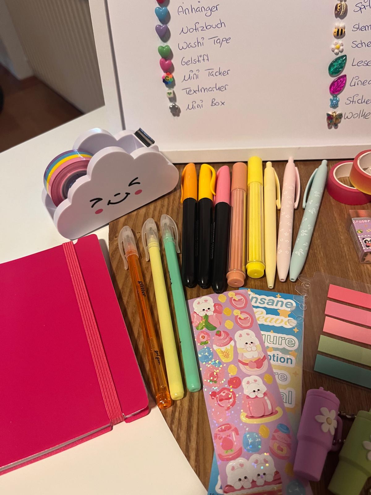 Buntes Schreibwaren Set - Stifte, Deko und Bastelzubehör